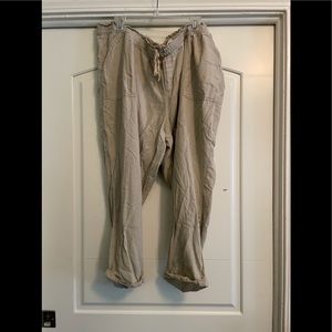 Old Navy XXL Tan Linen Ankle Pants